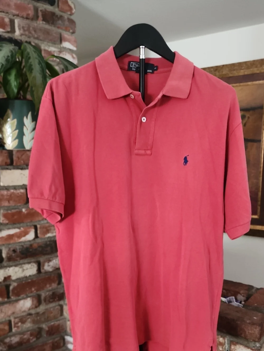 Polo by Ralph Lauren Coral Red Short-Sleeve Polo with Navy Pony